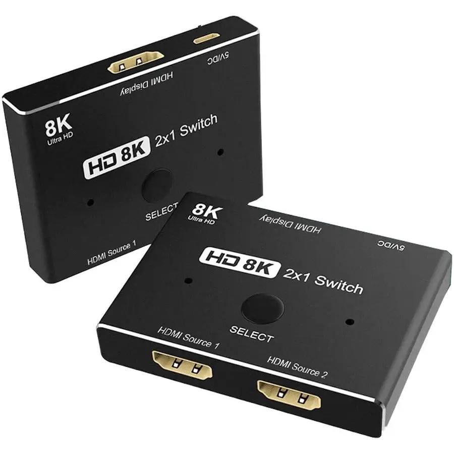 4XEM 2x1 8K HDMI Switch with 2 HDMI 2.1 Ports and 8K/4K Support by 4XEM