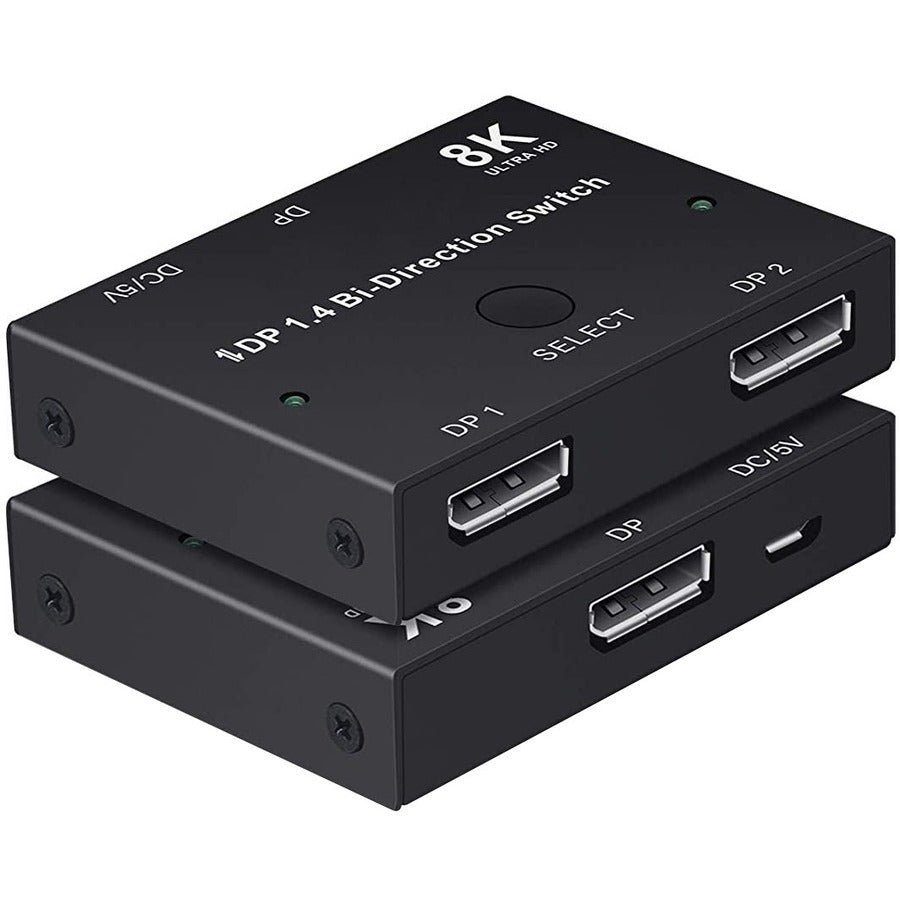 4XEM 8K/4K DisplayPort Bi-Directional Switch - 2x1 Support for High-Resolution Displays