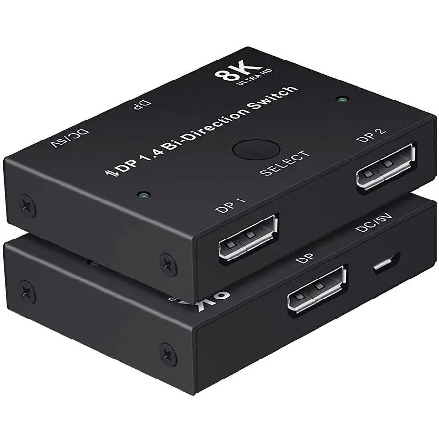4XEM 8K/4K DisplayPort Bi-Directional Switch - 2x1 Support for High-Resolution Displays by 4XEM