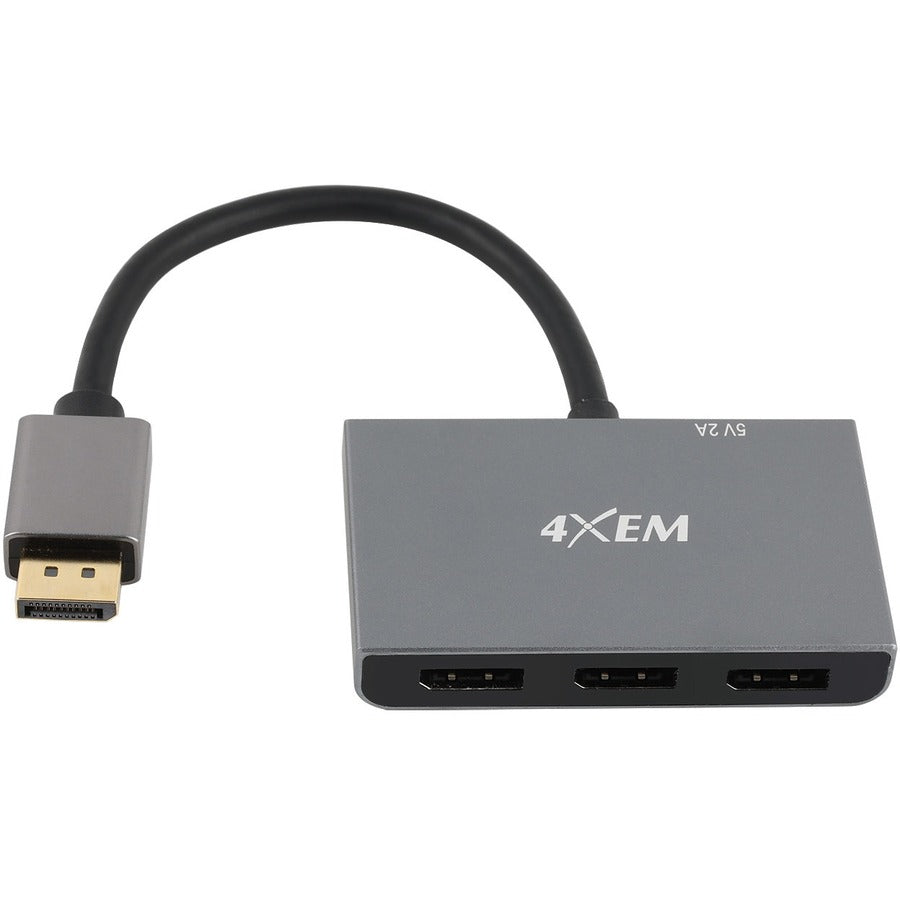 4XEM 3-Port DisplayPort to DisplayPort Multi-Monitor Hub - Expand Your Desktop with 8K Support