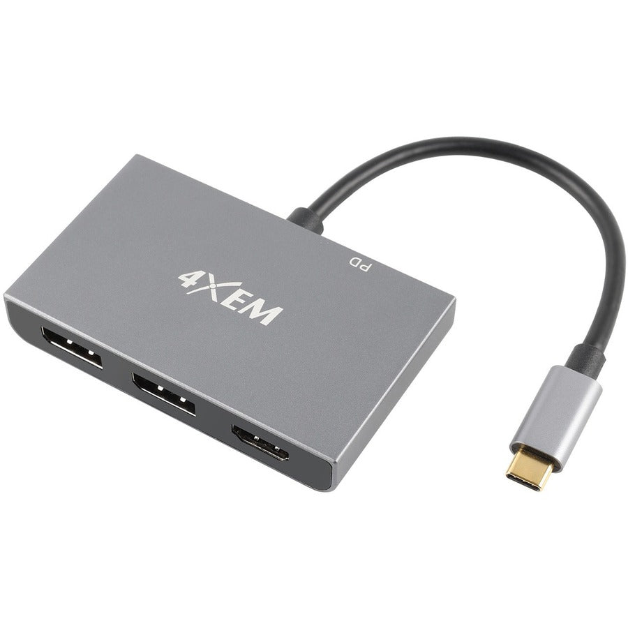 4XEM 3-Port USB-C to DisplayPort and HDMI Multi-Monitor Hub (Part #4XMST11)