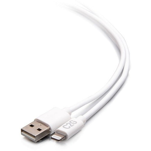 C2G 10ft USB-A to Lightning Male Sync and Charging Cable - White