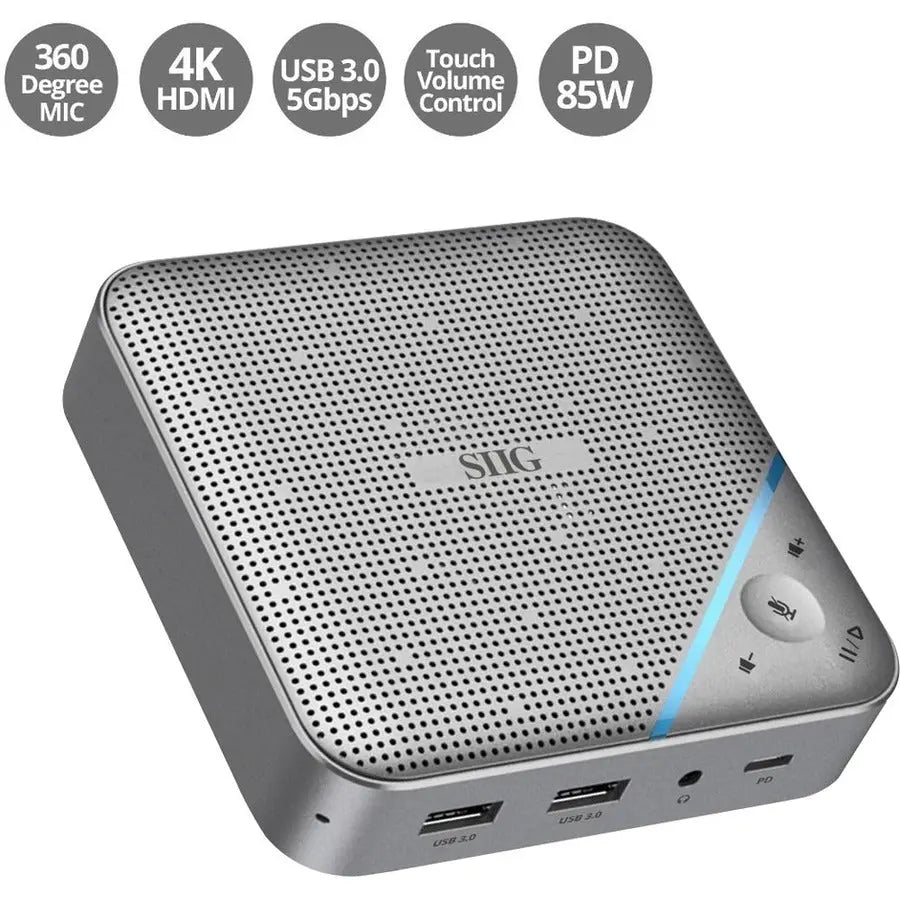 SIIG Inc USB-C Multitask Mini Dock with Conference Speaker and HDMI Video