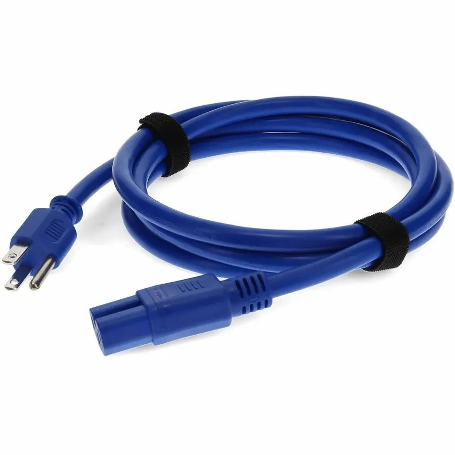 AddOn 8ft NEMA 5-15P to IEC C15 Power Cable - 14AWG, 120V, 10A, Blue