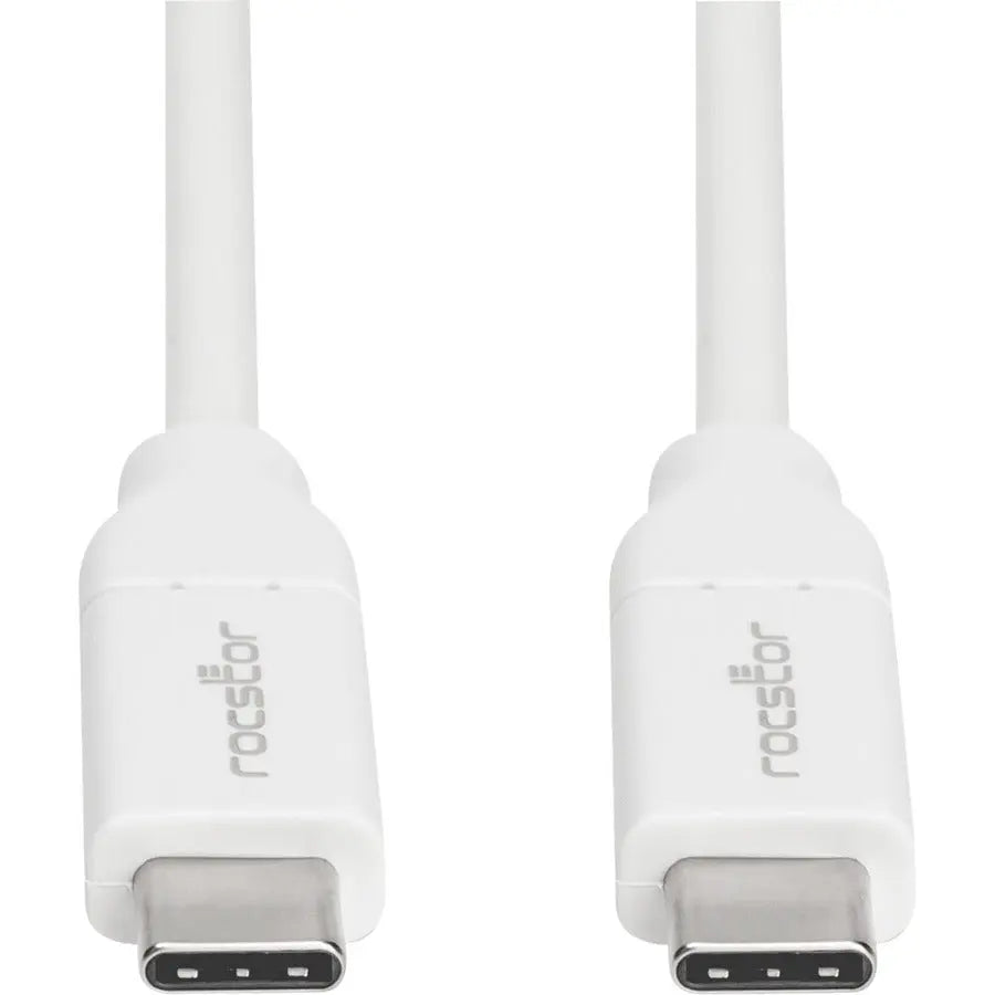 Rocstor Premium USB-C Charging and Data Transfer Cable – 6ft, White, Up to 100W Power Delivery