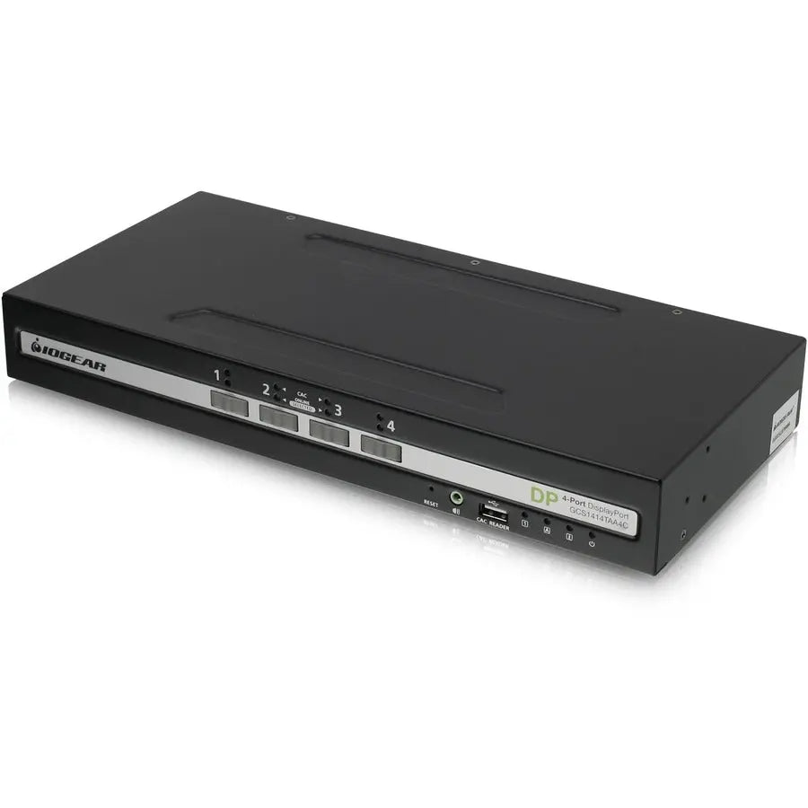IOGEAR GCS1414TAA4C 4-Port Single View DisplayPort Secure KVM Switch with Audio and CAC Support