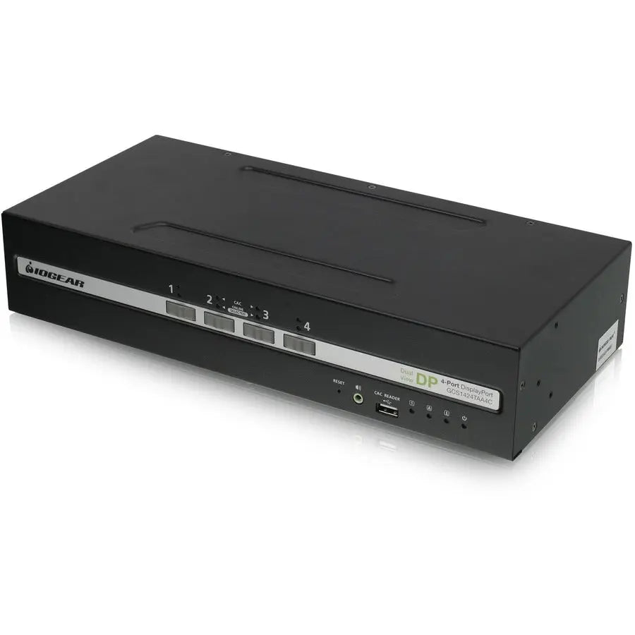 IOGEAR GCS1424TAA4C-UN 4-Port Dual View DisplayPort & HDMI Secure KVM Switch with Audio and CAC Support
