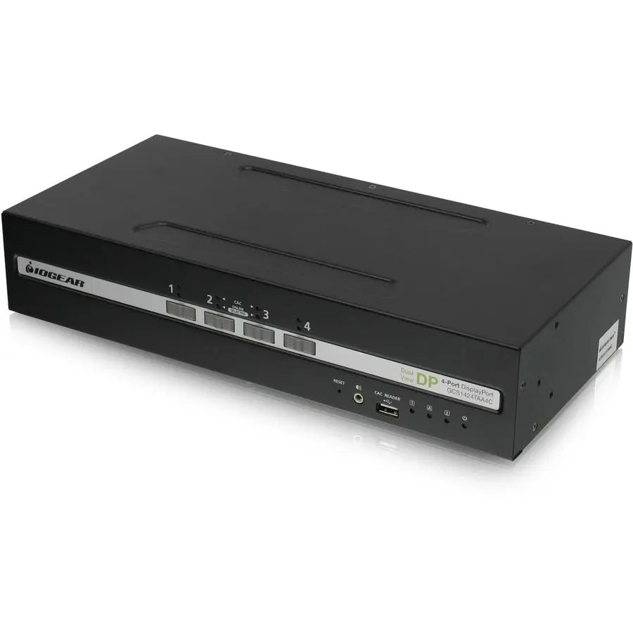 IOGEAR GCS1424TAA4C 4-Port Dual View DisplayPort Secure KVM Switch with Audio and CAC Support
