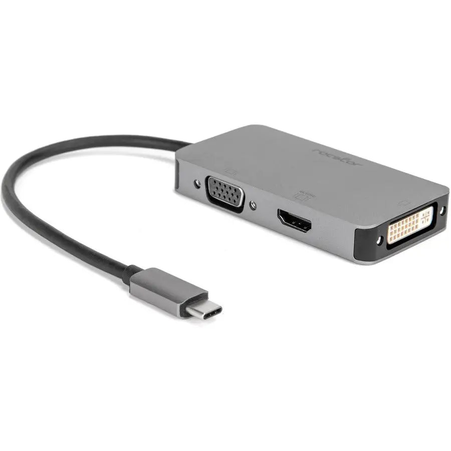Rocstor Premium USB-C Multiport Hub 3-in-1 HDMI, VGA & DVI Adapter