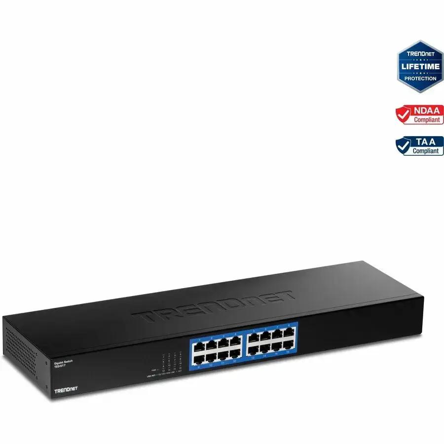 TRENDnet 16-Port Gigabit Switch TEG-S17 for Reliable High-Speed Networking by TRENDNET - BUSINESS CLASS