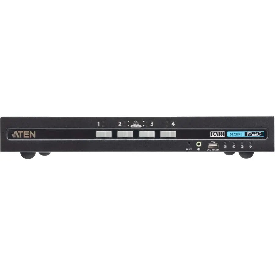 ATEN CS1184D4C 4-Port USB DVI Secure KVM Switch with CAC – PSD PP v4.0 Compliant for High-Security Environments