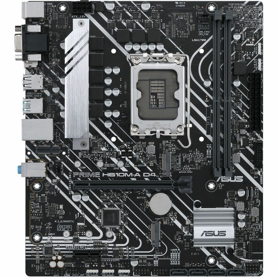 Asus Prime H610M-A D4-CSM Desktop Motherboard with Intel H610 Chipset and LGA 1700 Socket