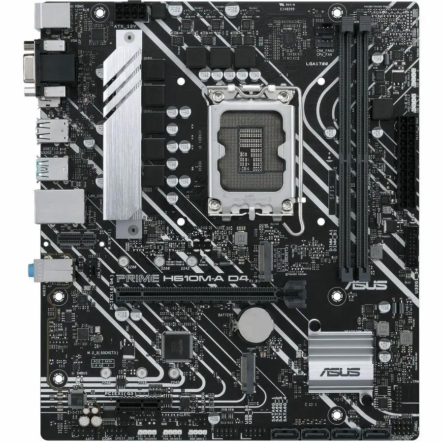 Asus Prime H610M-A D4-CSM Desktop Motherboard with Intel H610 Chipset and LGA 1700 Socket by ASUS Computer International