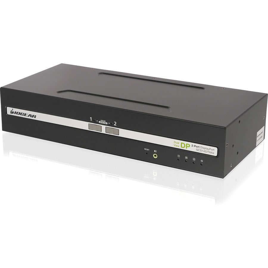 IOGEAR GCS1422TAA4 2-Port Dual View DisplayPort Secure KVM Switch with Audio and Security Features