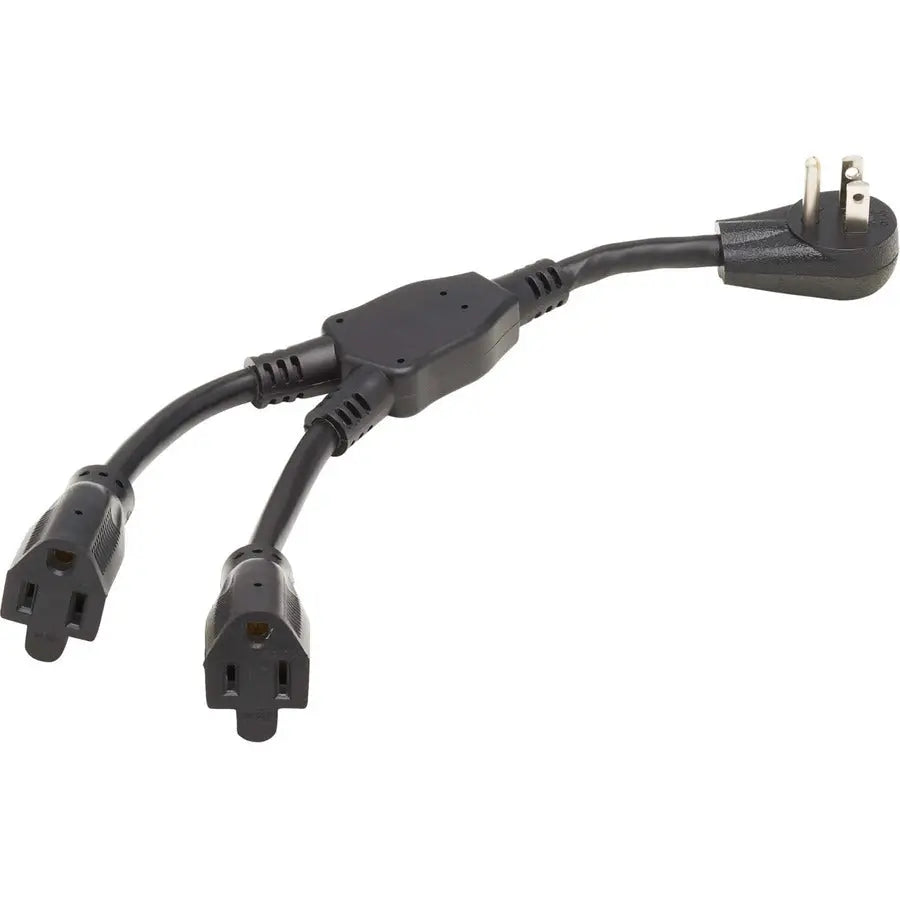 Eaton Tripp Lite Series Power Extension Cord Y Splitter, 1 ft, Black