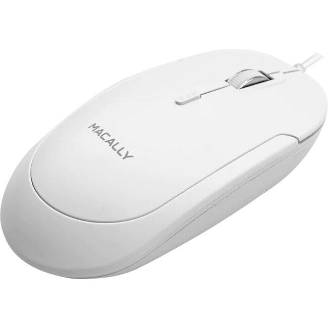 Macally UCDYNAMOUSEW USB-C Optical Quiet Click Mouse for Mac & PC, White