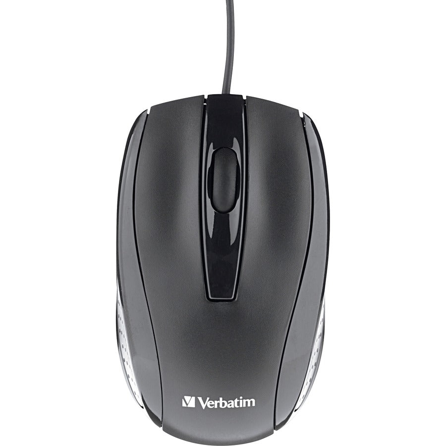 Verbatim Corded Optical Mouse Black - High-Resolution Tracking and Ergonomic Design
