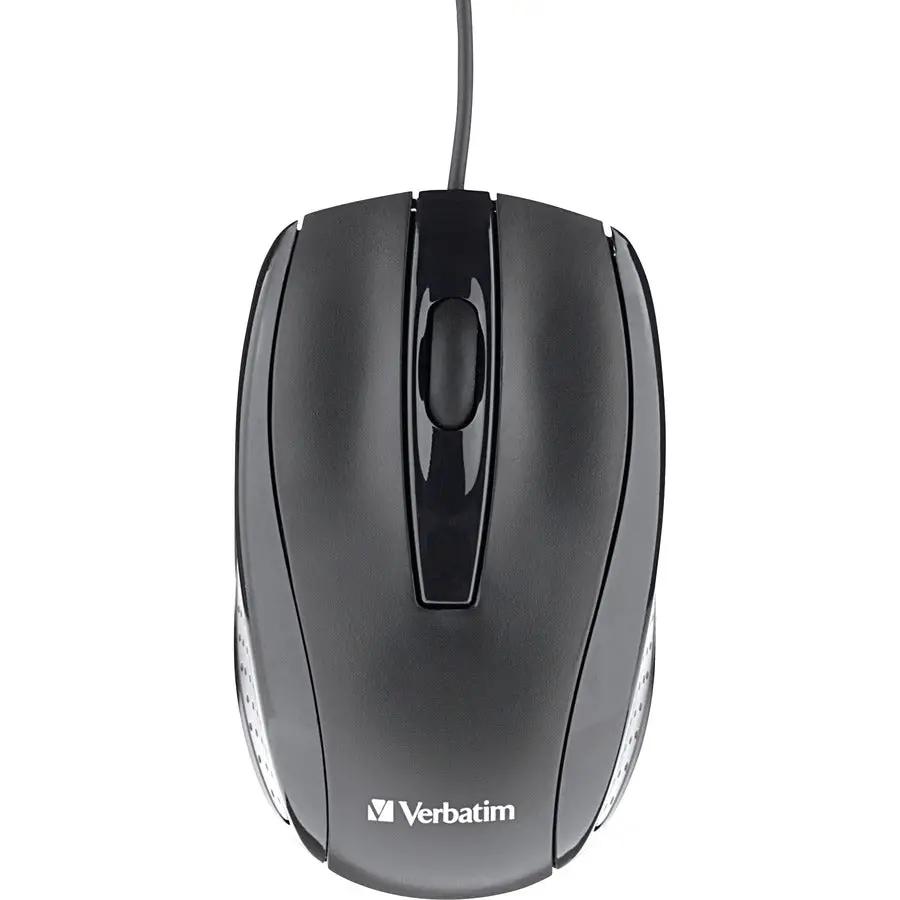 Verbatim Corded Optical Mouse Black - High-Resolution Tracking and Ergonomic Design by VERBATIM CORPORATION