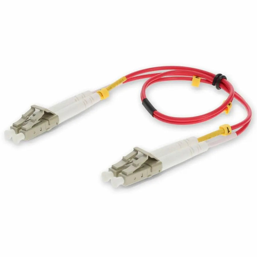 AddOn 2m LC to LC Red OM4 Duplex Fiber Optic Patch Cable - TAA Compliant
