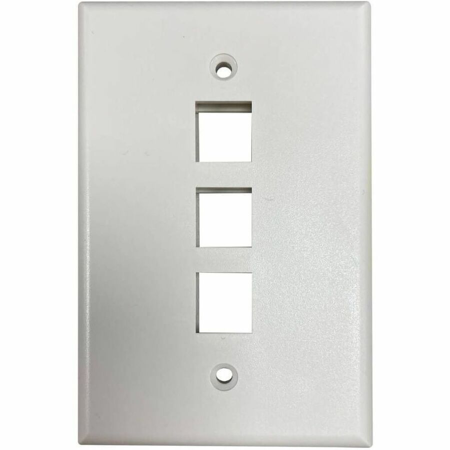 Eaton Tripp Lite Series Safe-IT 3-Port Single-Gang Keystone Wall Plate with Antibacterial Ivory Matte Finish