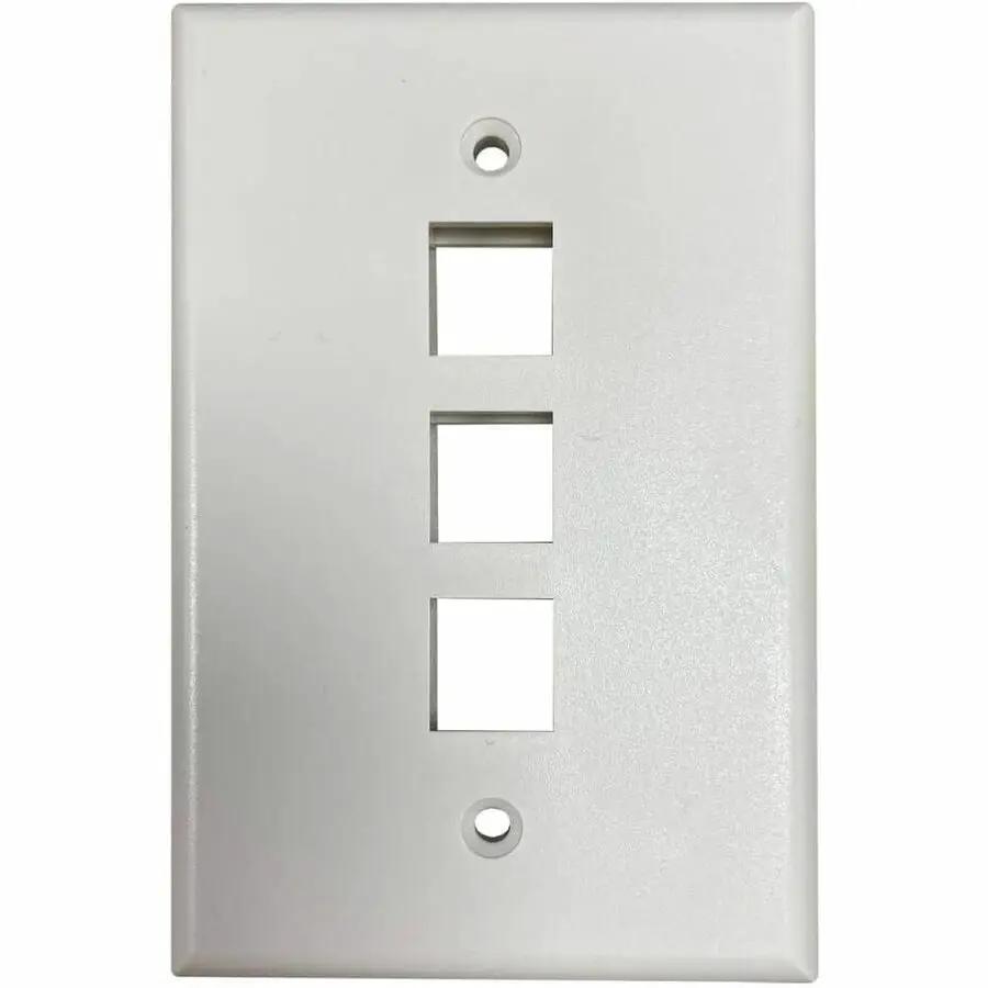 Eaton Tripp Lite Series Safe-IT 3-Port Single-Gang Keystone Wall Plate with Antibacterial Ivory Matte Finish by EATON TRIPP LITE SERIES CONNECTIVIT