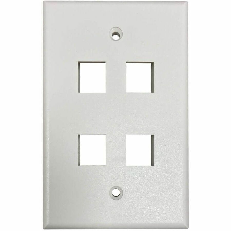 Eaton Tripp Lite Series Safe-IT 4-Port Single-Gang Keystone Wall Plate with Antibacterial Ivory Matte Finish
