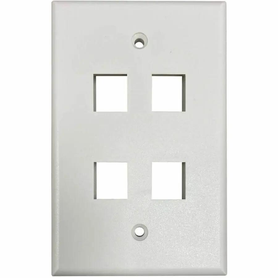Eaton Tripp Lite Series Safe-IT 4-Port Single-Gang Keystone Wall Plate with Antibacterial Ivory Matte Finish by EATON TRIPP LITE SERIES CONNECTIVIT