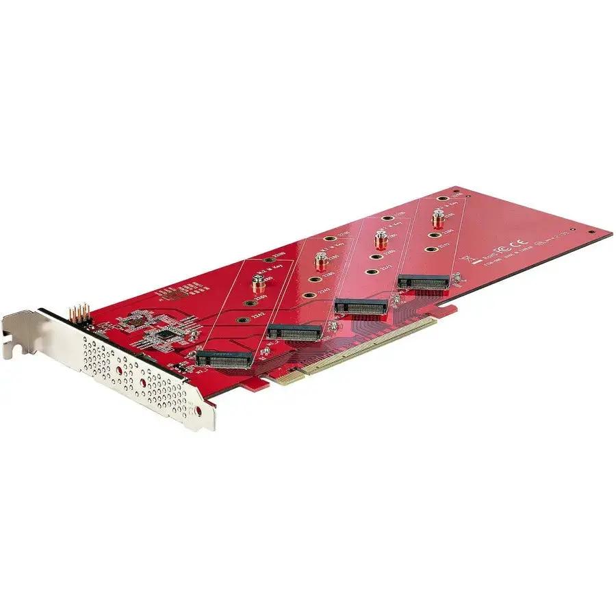 StarTech.com Quad M.2 PCIe SSD Adapter Card, PCIe x16 to Four NVMe/AHCI M.2 Drives with Bifurcation Support by StarTech.com