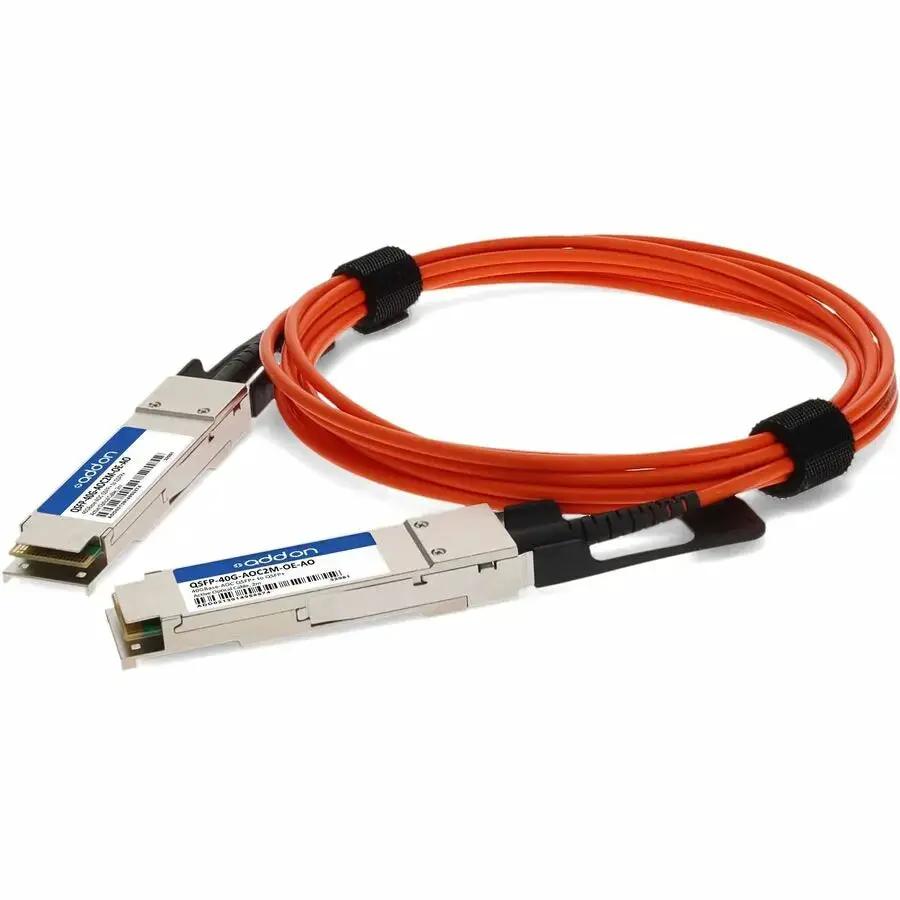AddOn 40GBase-AOC QSFP+ to QSFP+ Active Optical Cable, 2 Meters, TAA Compliant by ADDON