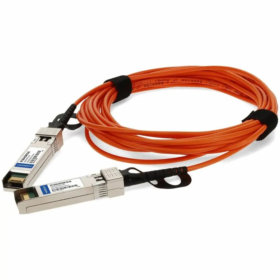 AddOn MSA and TAA Compliant 10GBase-AOC SFP+ to SFP+ Orange Active Optical Cable - 5 Meters