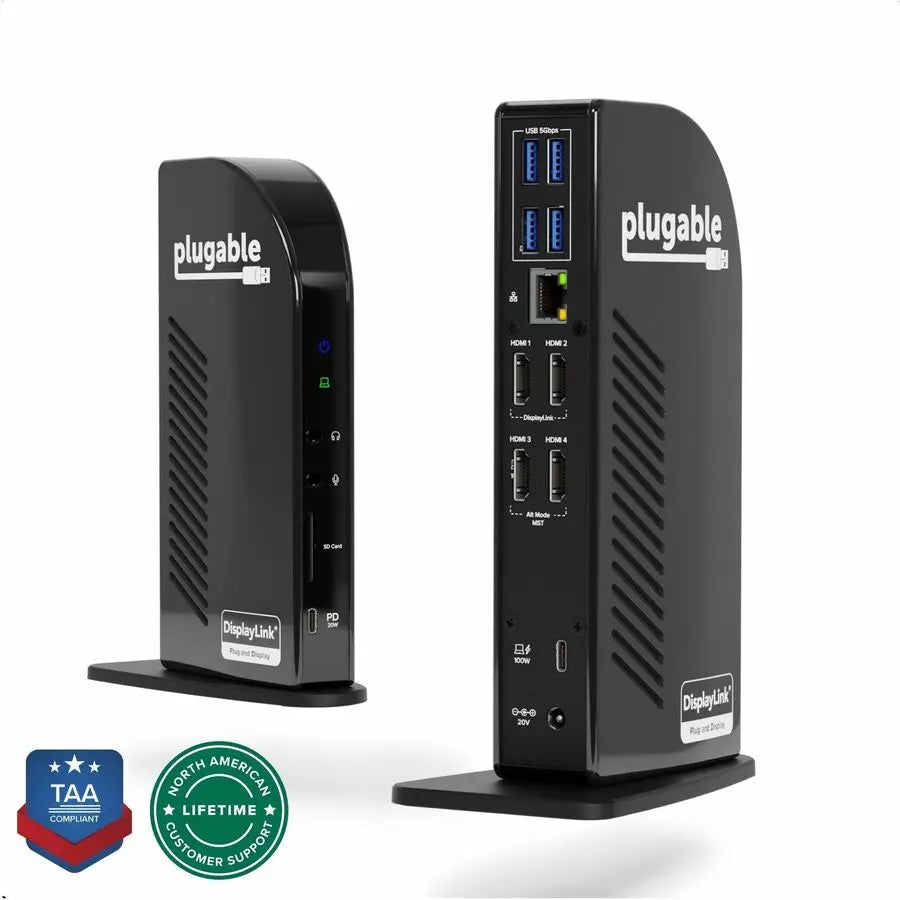 Plugable UD-3900C4 USB-C Quad HDMI Docking Station with 4 Displays and 96W Power Delivery