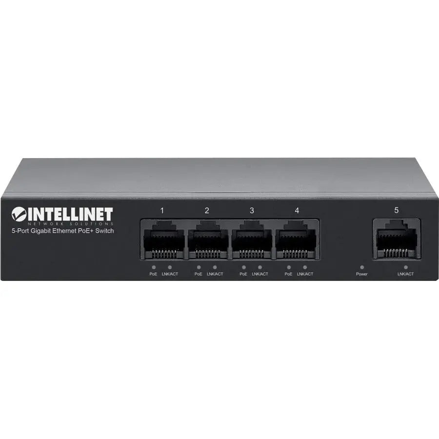 Intellinet 5-Port Gigabit Ethernet PoE+ Switch - Power over Ethernet with 40W Budget and 10Gbps Capacity