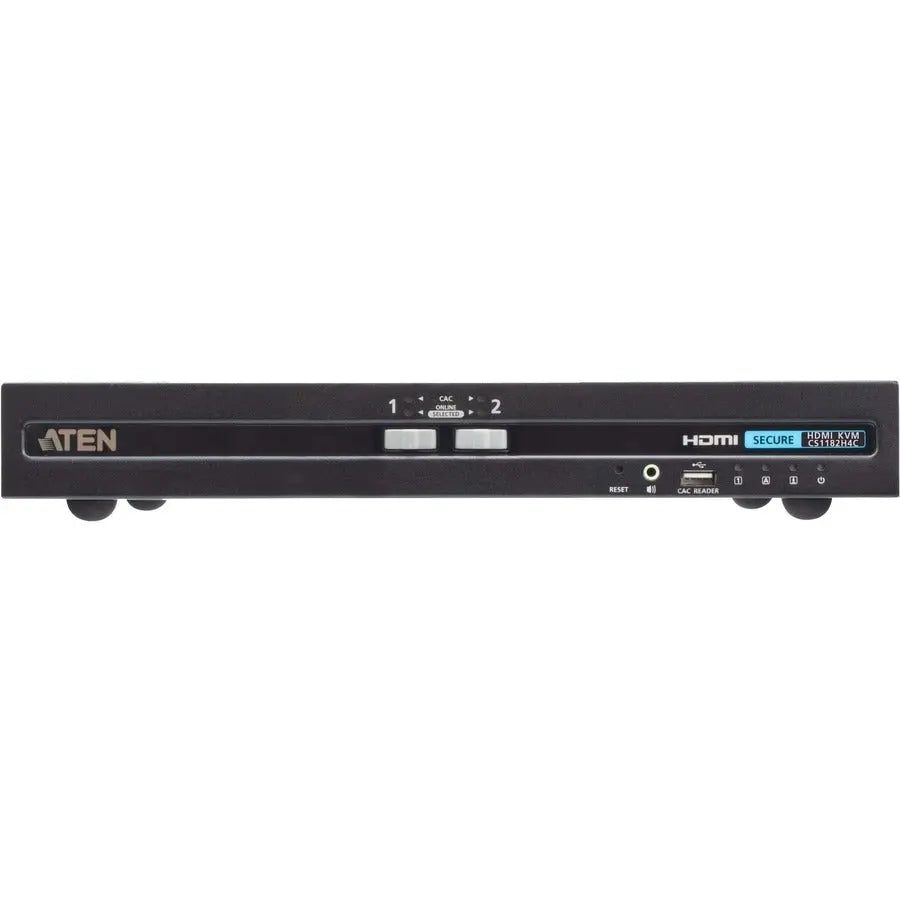 ATEN Technology Inc CS1182H4C 2-Port USB HDMI Secure KVM Switch with CAC for Secure Environments