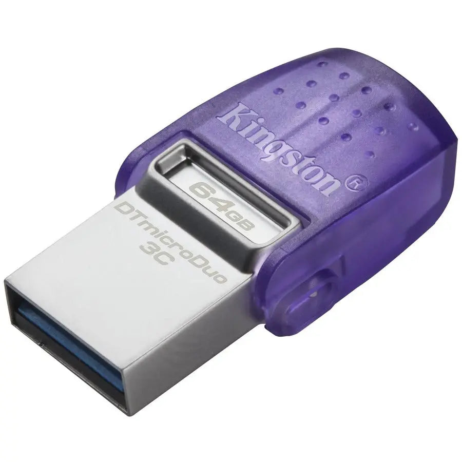 Kingston DataTraveler microDuo 3C USB Flash Drive 64GB - Dual USB Type-C & Type-A Compatibility, Up to 200MB/s