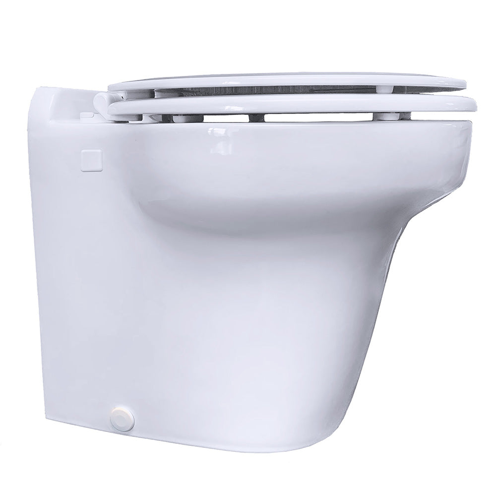 Raritan Comfort Height Marine Elegance Electric Toilet with Pressurized Freshwater and Smart Control – White – 12V