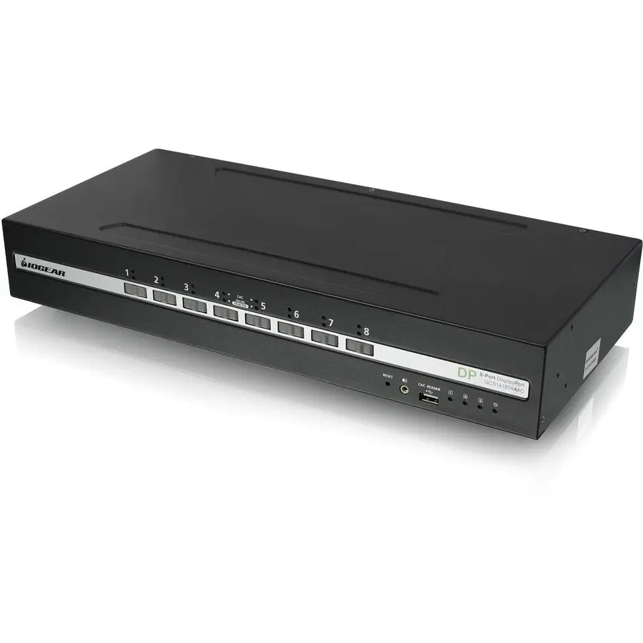 IOGEAR Secure GCS1418TAA4C 8-Port DisplayPort/HDMI Secure KVM Switch with Audio, CAC, and Biometrics Support