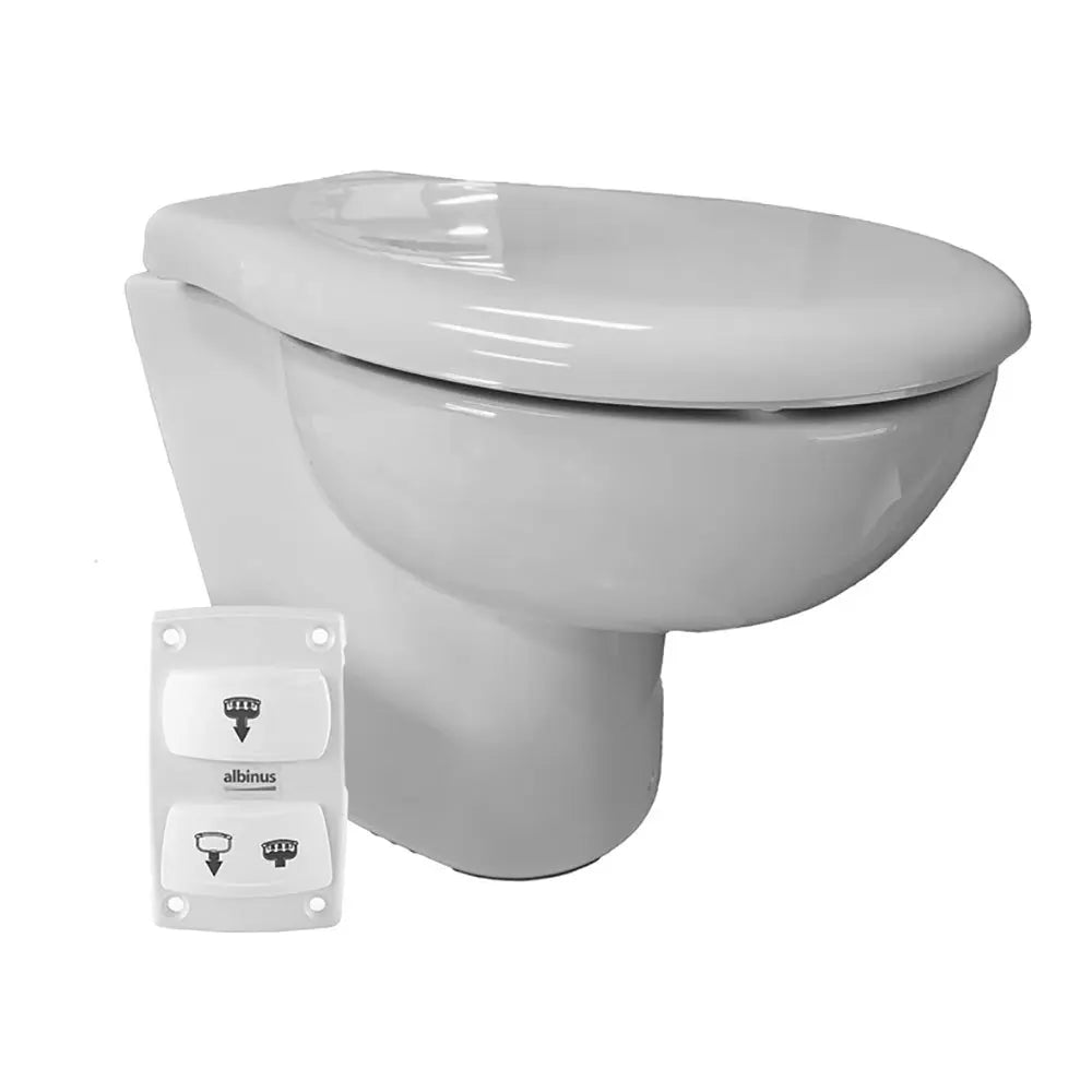 Albin Group Ultra Slim Eco Standard 12V Toilet with Macerator and Soft-Close Seat
