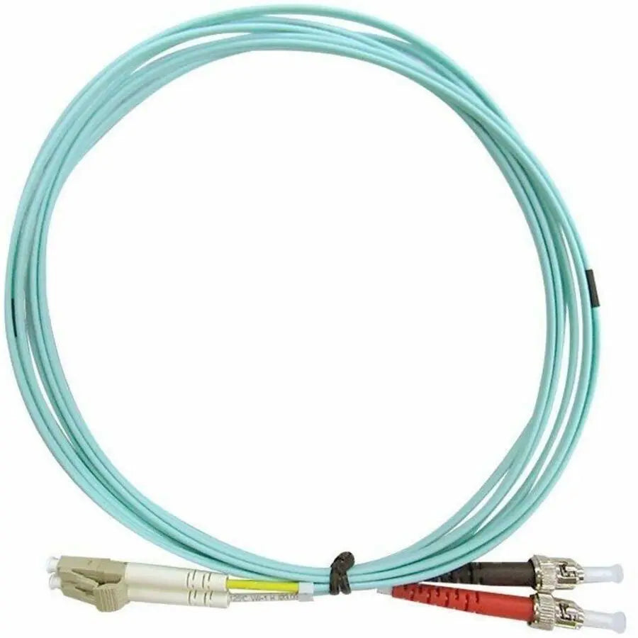 Monoprice Multi-Mode OM4 Fiber Optic Cable - LC-ST UL 50/125 Duplex Aqua 2m