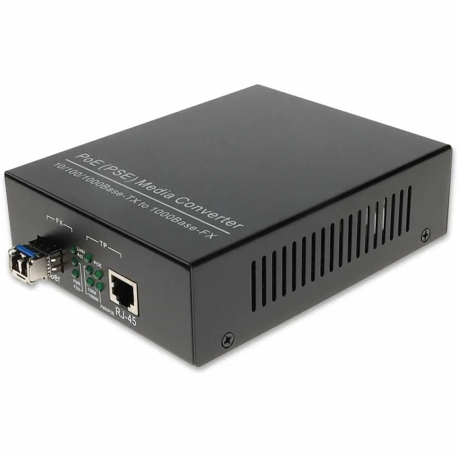 AddOn 10/100/1000Base-TX to 1000Base-LX Media Converter with PoE and LC Connector (Part Number: ADD-GMC-LX-LC-POE)