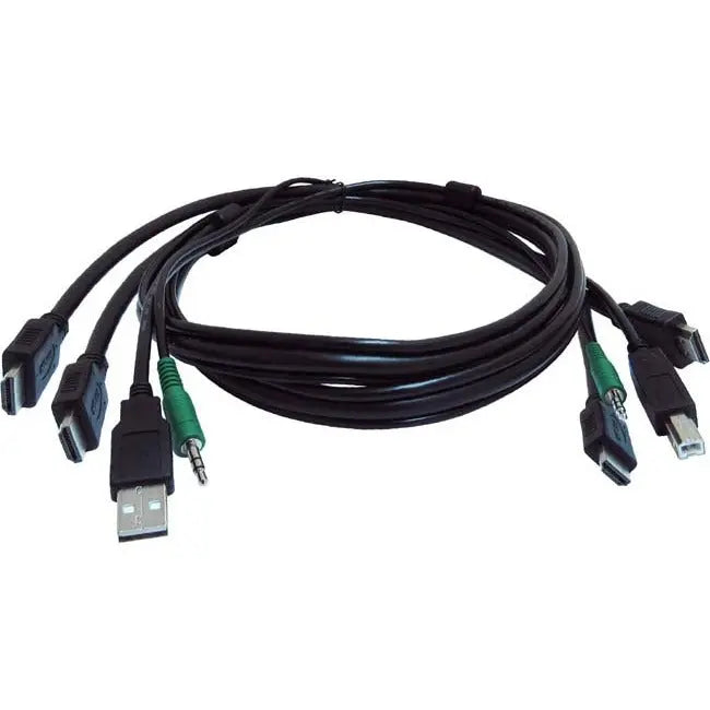 Black Box Secure KVM Cable with HDMI, USB, and Audio Connectors - Part Number SKVMCBL-2HDMI-06TAA