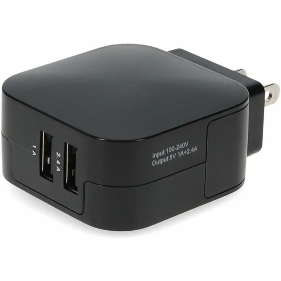AddOn Wall Plug to 2USB 5V 3.4A Charger for US - Black