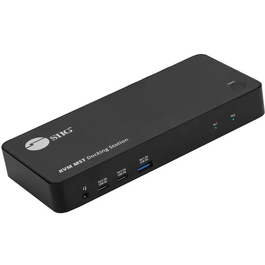 SIIG Dual Host 4K USB-C KVM MST Docking Station with Power Delivery – Model CE-DK0111-S1
