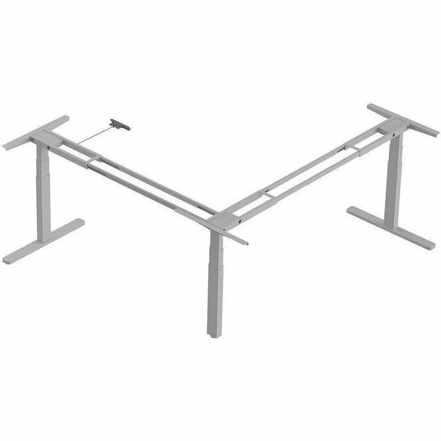 Workstream Monoprice Triple-Motor Height-Adjustable L-Shaped Sit-Stand Desk Frame, Gray