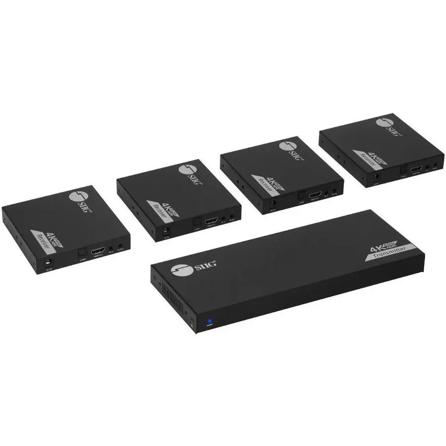 SIIG 1x4 4K HDMI Splitter Over Cat6 Extender with Loopout, IR, ARC & RS-232 - Extends UHD 4K@60Hz up to 230ft