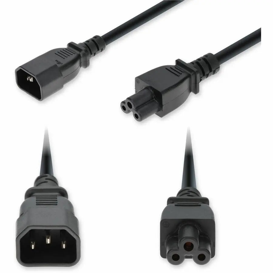 AddOn 8 ft IEC C5 to IEC C14 Power Extension Cord – Black