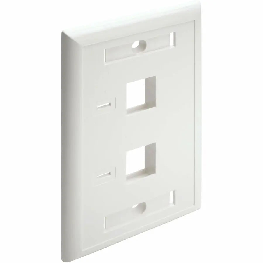 Eaton Tripp Lite Series N042-001-WH 2-Port Keystone Faceplate, Single Gang, White for Cable Management