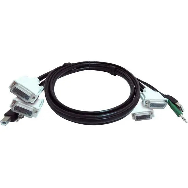 Black Box Secure KVM Cable with Dual-Link DVI, USB, and Audio - 6 or 10 ft