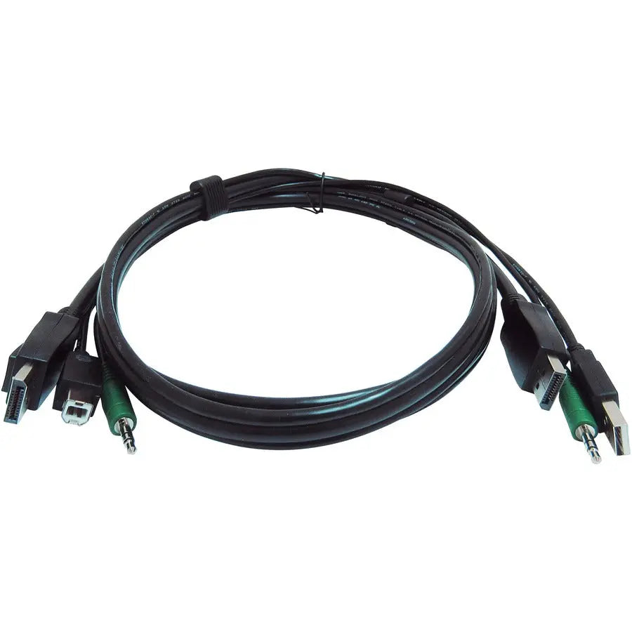 Black Box Secure KVM Cable with DisplayPort, USB, and Audio - Part Number SKVMCBL-DP-10TAA