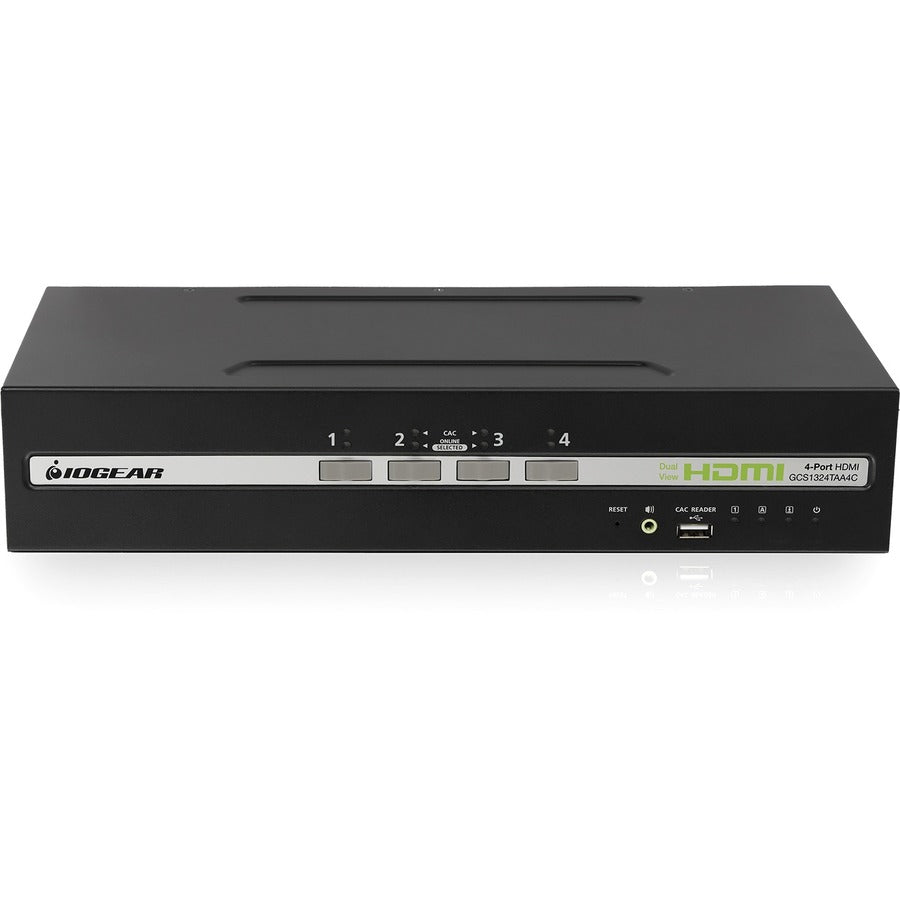 IOGEAR GCS1324TAA4C 4-Port Dual View HDMI Secure KVM Switch with Audio and CAC Support