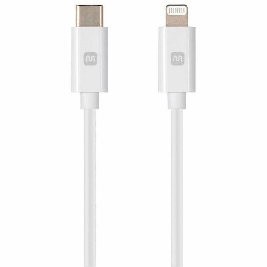 Monoprice Essential Apple MFi Certified Lightning to USB-C Charging Cable - 3ft, White